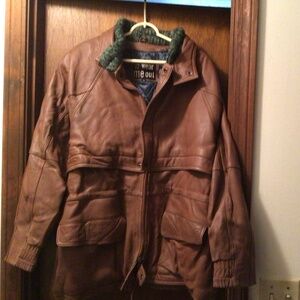 Men’s heavy winter lined leather jacket
